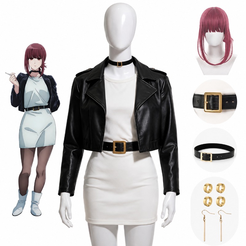 Women'S Fashion Leather Jacket - スーパーの裏で喫煙するあなたと山田のコスプレ衣装 アニメロールプレイユニフォーム 女性用 ハロウィン コミコン パーティー衣装