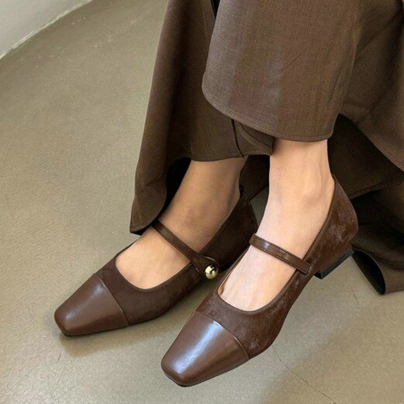 Women Fashion Store - メアリージェーンシューズ女性用エレガントチャンキーシューズドレスデザイナーシャローサンダルファッションローヒールウォーキングムヘールサパティーヤス