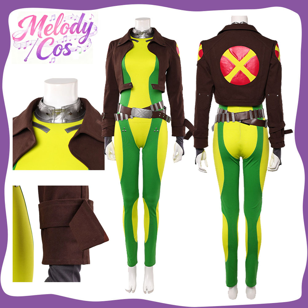 Women'S Fashion Leather Jacket - 大人女性ローグコスプレ衣装ファンタジア X 97 ロールプレイジャンプスーツコートベルト衣装ハロウィンカーニバル変装パーティー服