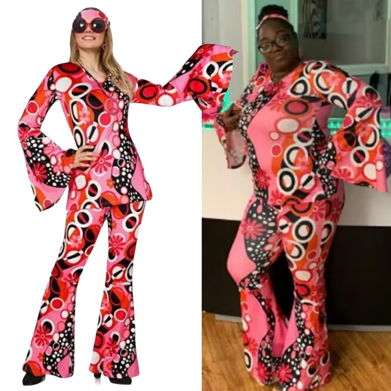 Women'S Fashion From The 70S - 女性用ディスコ衣装,80年代のディスコドレス,パンツ,ハロウィーンの衣装,ヒッピーの服,レトロ,70年代