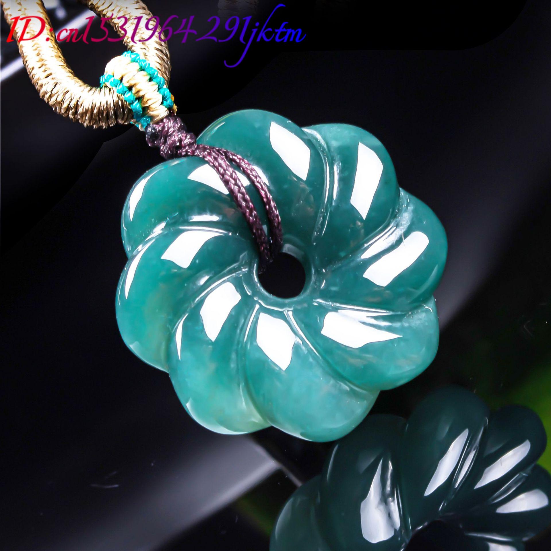 天然ビルマ翡翠の花ペンダントネックレスアクセサリー、宝石のお - Women Fashion Necklace のレビューと価格