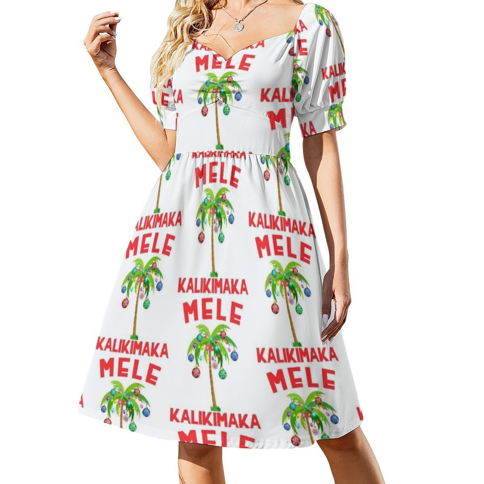 メレ・カリキマカ-ハワイアンクリスマスフローラルスモックドレ - Smocked Dress Women のレビューと価格