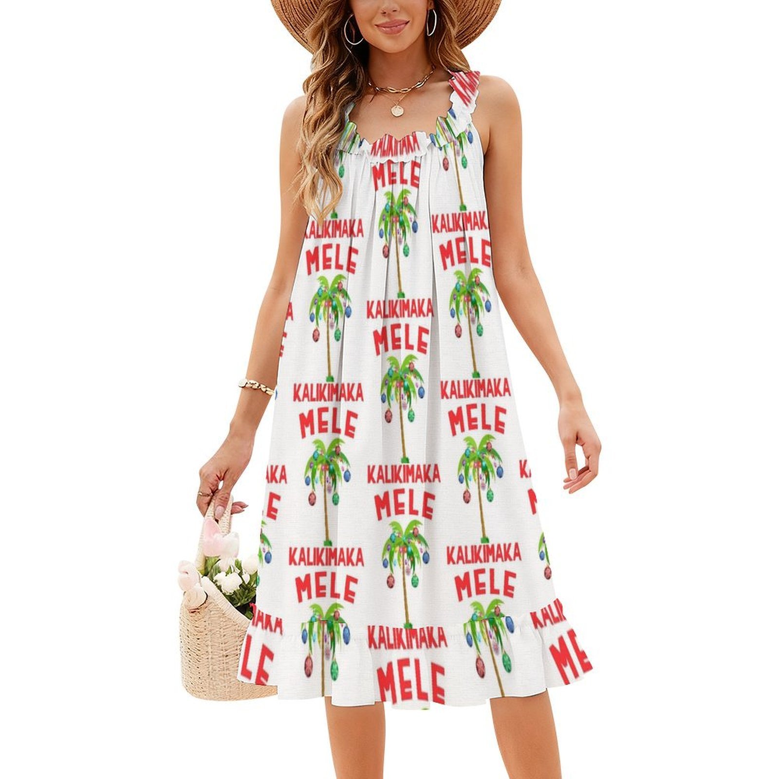 メレ・カリキマカ-ハワイアンクリスマスフローラルスモックドレ - Smocked Dress Women のレビューと価格