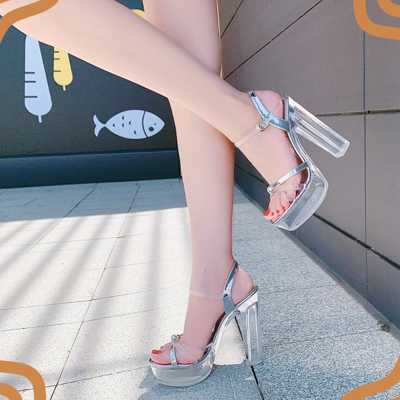 新作レディースシューズ ファッション 透明ハイヒールサンダル - Women Fashion Korean のレビューと価格
