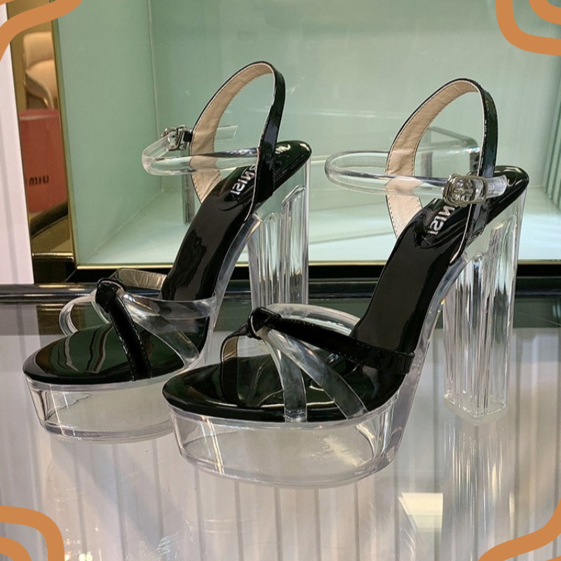 新作レディースシューズ ファッション 透明ハイヒールサンダル - Women Fashion Korean のレビューと価格
