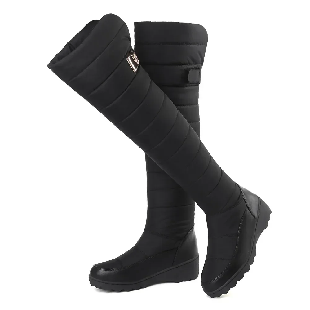 女性用ハイハイウェーブーツ,厚底ヒール付きの暖かくて防水性の - Women'S Fashion Rain Boots のレビューと価格