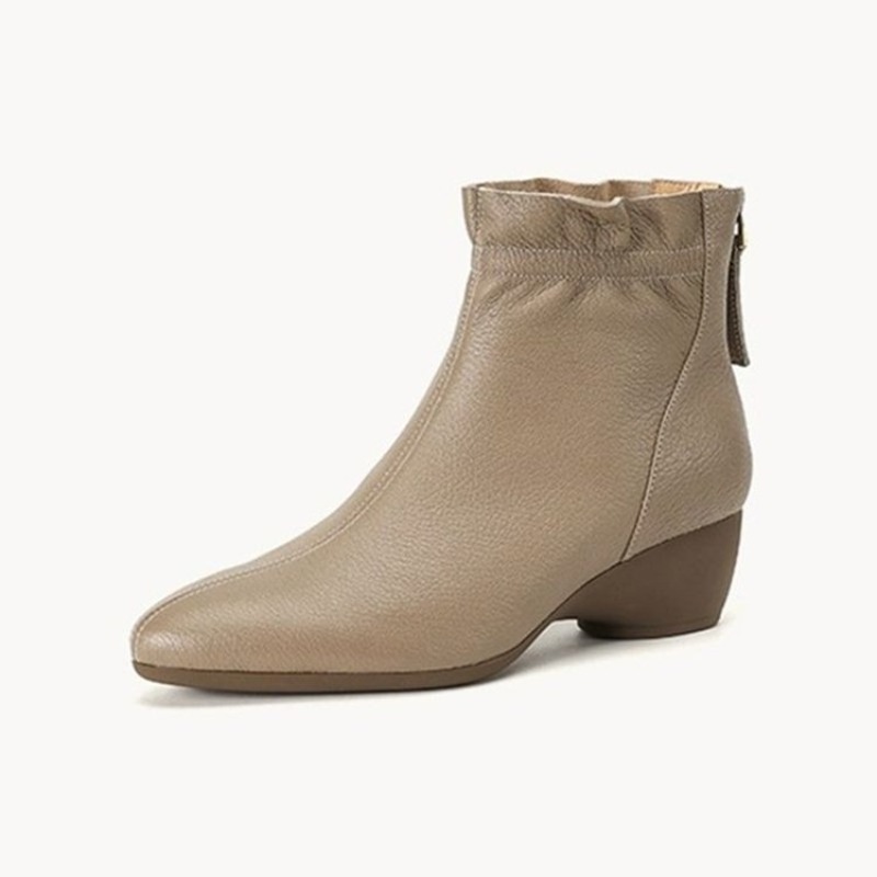 冬の女性用ミッドカーフレザーブーツ、フリル付きポインテッドト - Women'S Fashion Rain Boots のレビューと価格