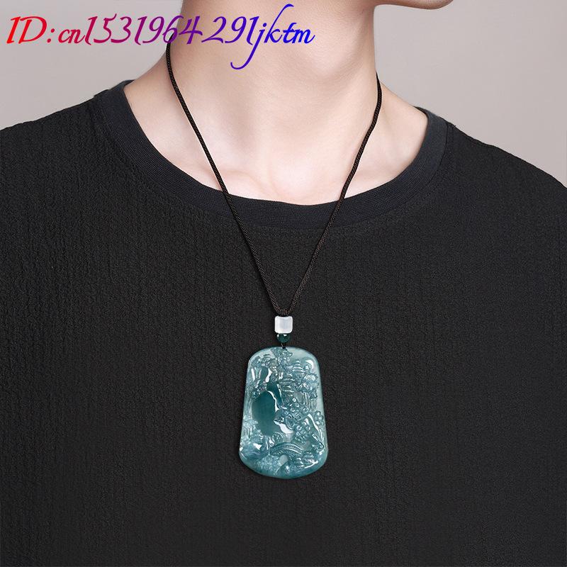 天然ビルマ翡翠風景ペンダントネックレスヴィンテージファッショ - Women Fashion Necklace のレビューと価格