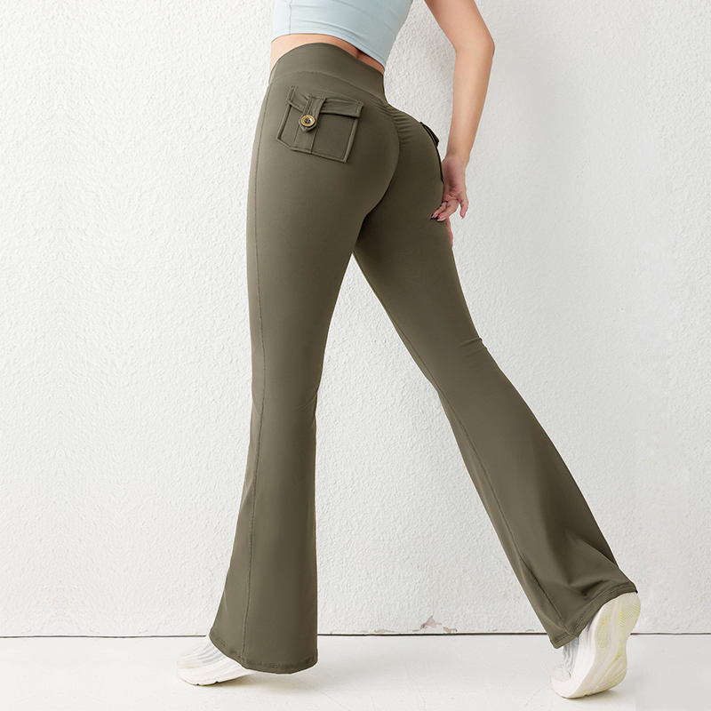 ソリッドカラーのバットリフティングジムフィットネスパンツハイ - High Waist Leggings のレビューと価格