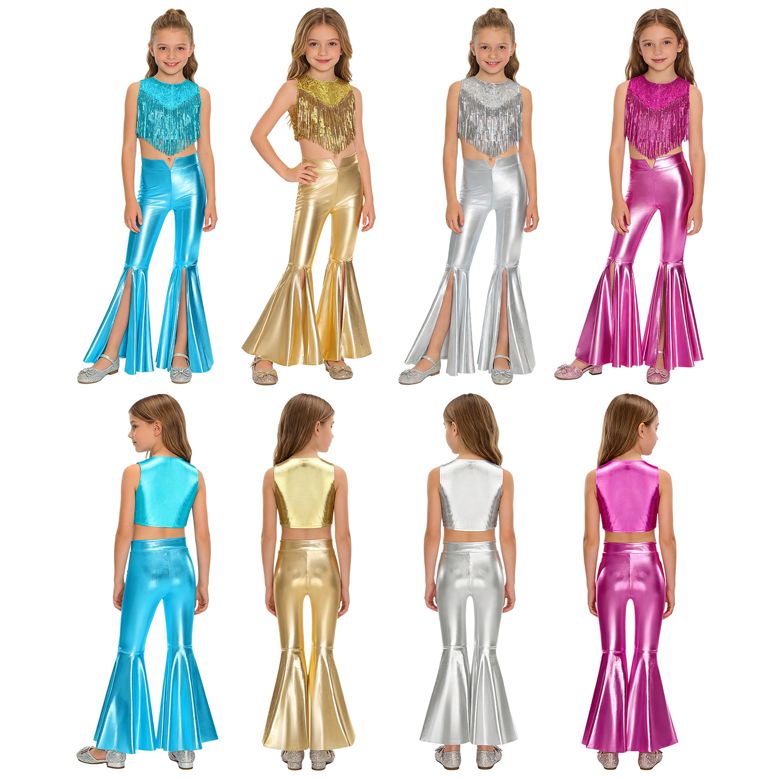 女の子 70 年代 ディスコ ダンス コスチューム ハロウィ - Women'S Fashion From The 70S のレビューと価格