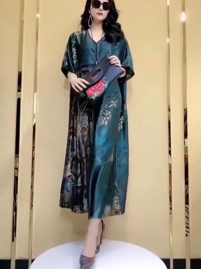 気質高級大型夏用シルクマルベリーシルクドレスファッショナブル - Women Fashion Dress Names のレビューと価格