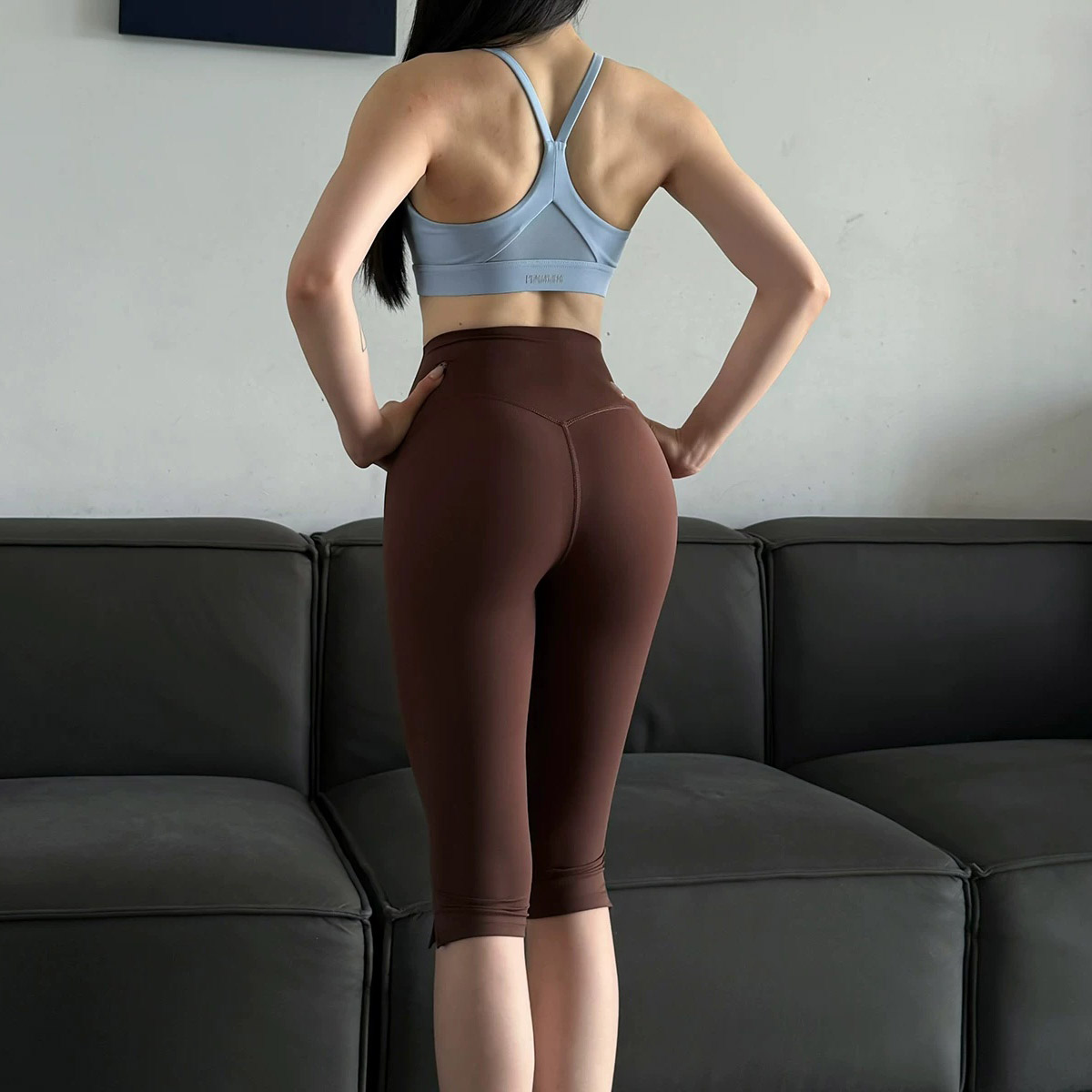 ハイウエストスリットヘムスリミングカプリレギンス、フィットし - High Waist Leggings のレビューと価格