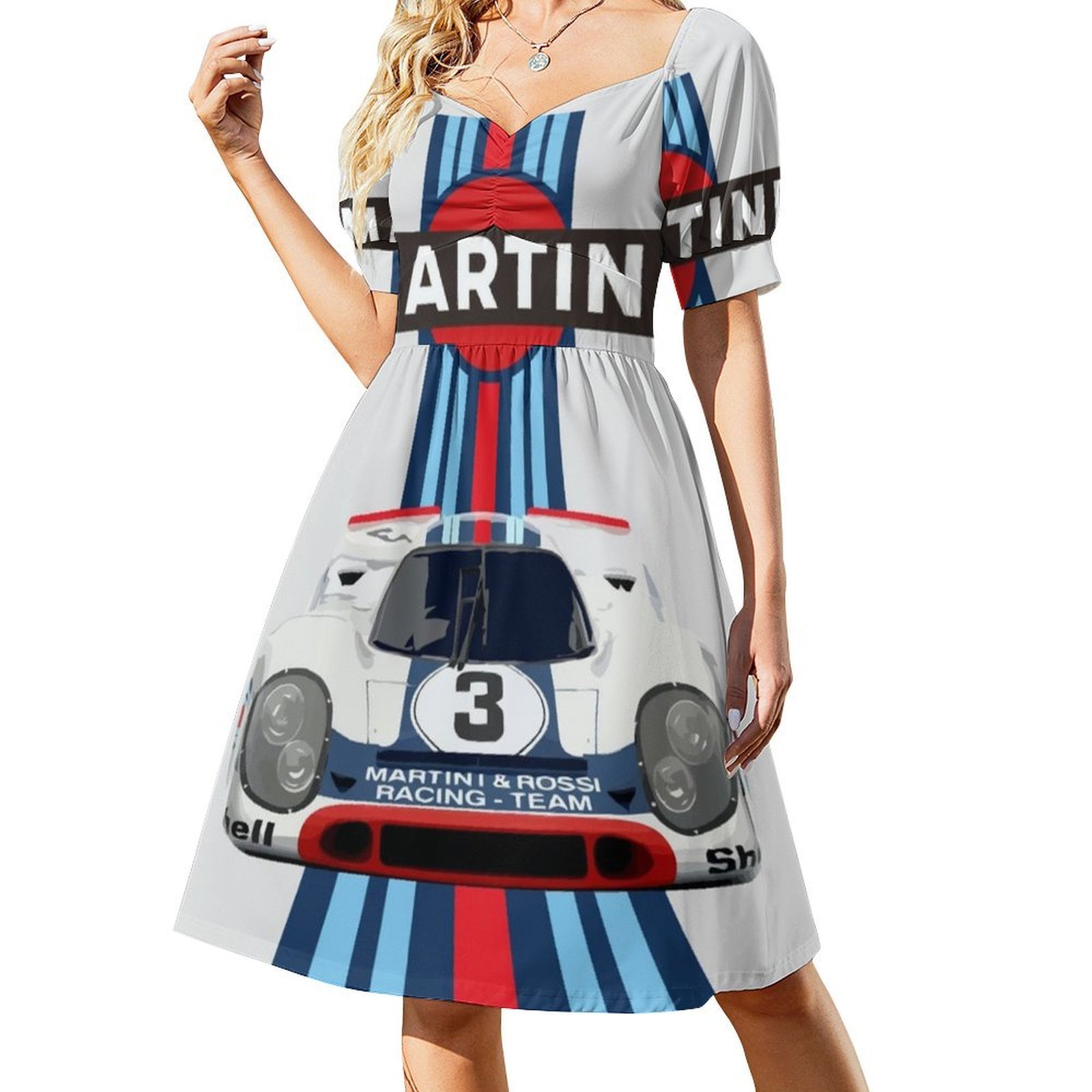 レーシングストライプ-ポルシェ 917 No 3 花柄スモッ - Smocked Dress Women のレビューと価格