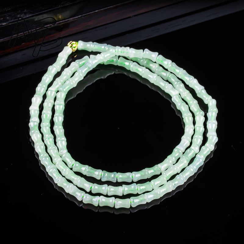 新しい本物の天然良質な翡翠竹のブレスレットネックレス、彫刻チ - Women Fashion Necklace のレビューと価格