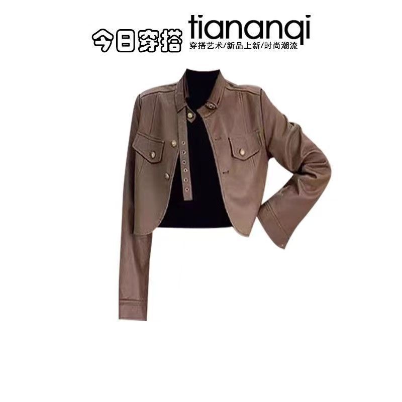 ファッションレディースセット 春秋新作 メイラッドレザージャ - Women'S Fashion Leather Jacket のレビューと価格