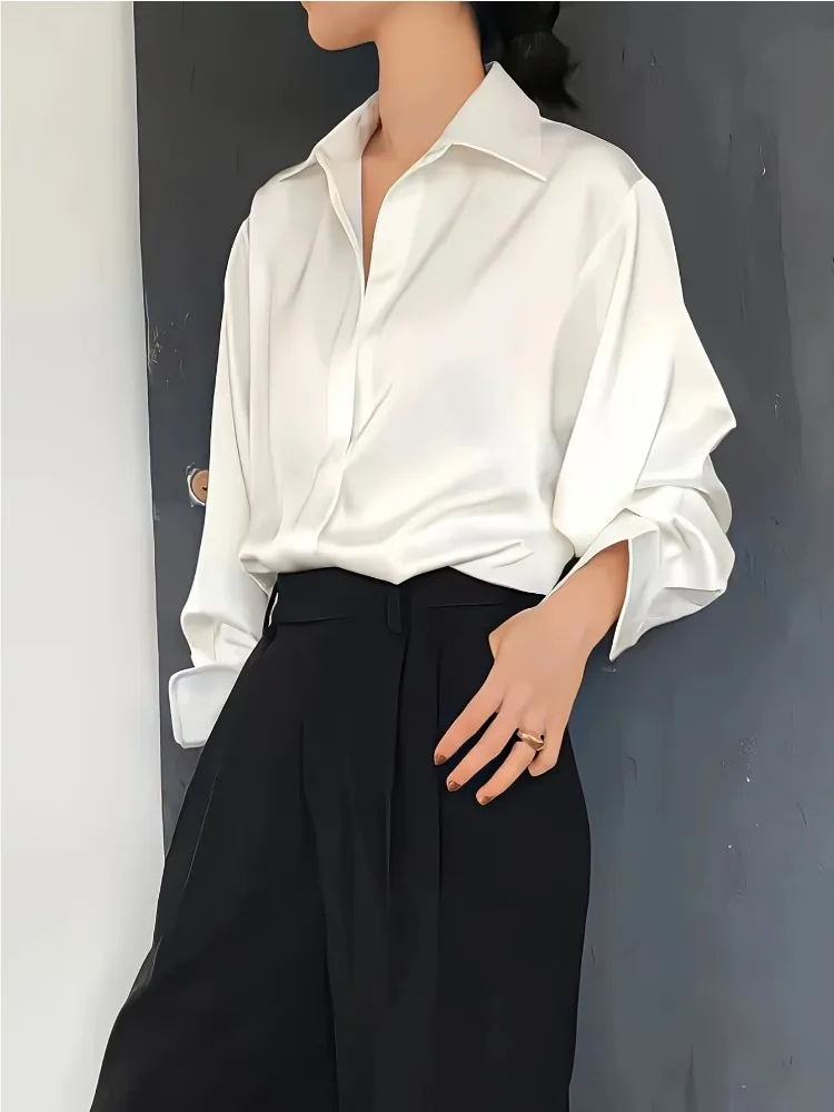 プラスサイズカジュアル女性シルクシャツ 2025 新ファッシ - Women'S Fashion Underwear のレビューと価格