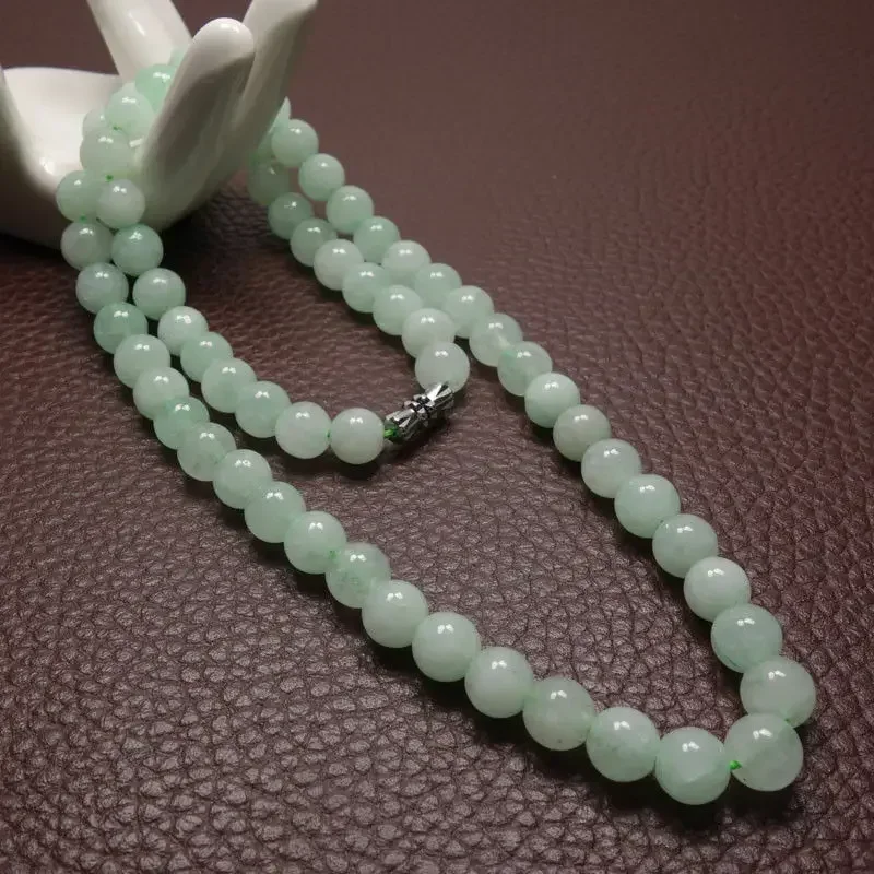 8～10mmの緑色のエメラルドビーズを使用したネックレス。翡 - Women Fashion Necklace のレビューと価格