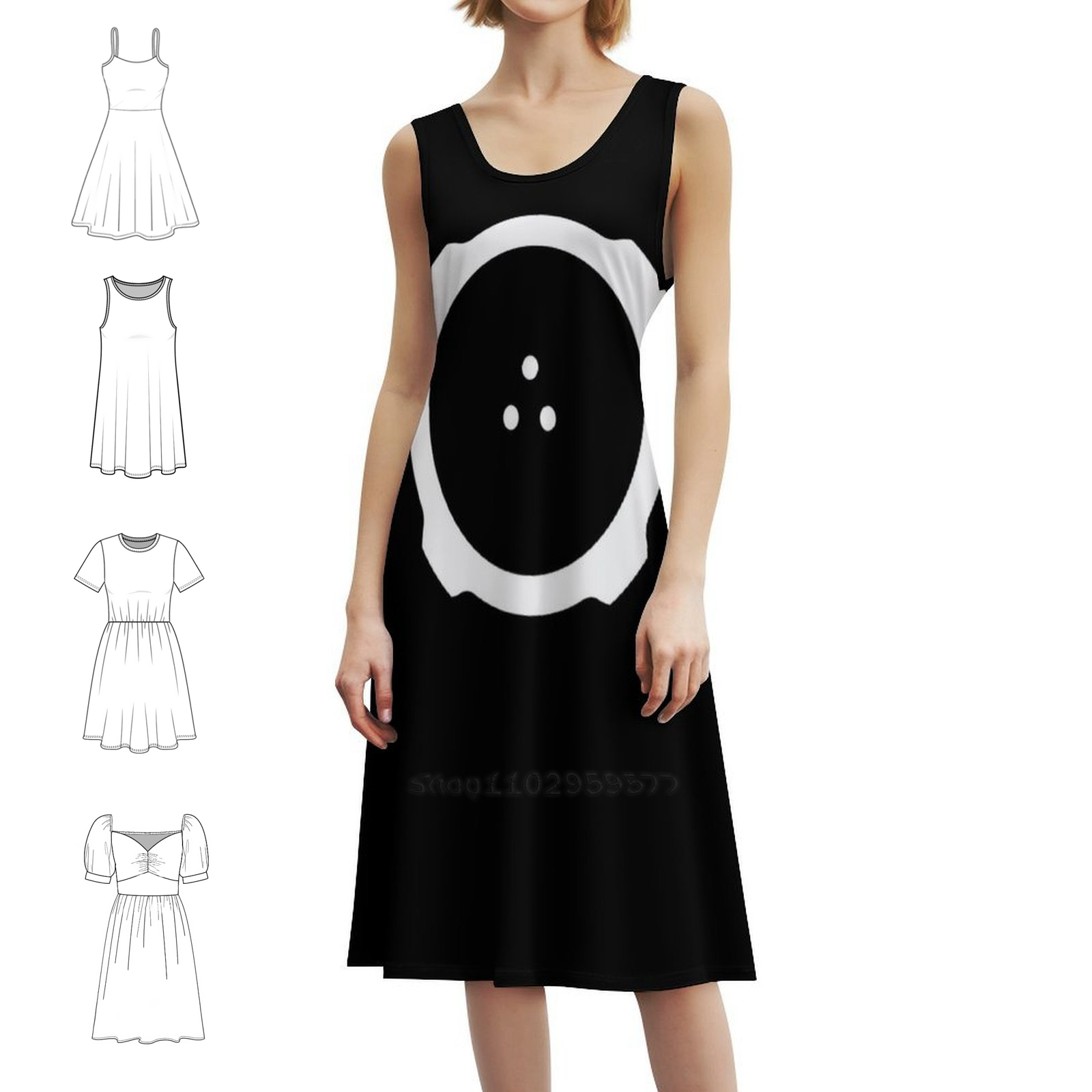 攻殻機動隊ミニマルデザインライトバージョン花柄スモックドレス - Smocked Dress Women のレビューと価格