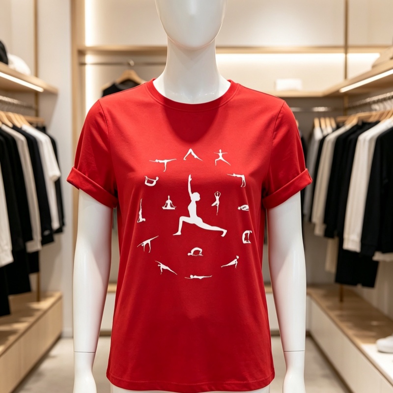 レディース コットン Tシャツ ヨガポーズ シルエット サー - Women Fashion Pose のレビューと価格