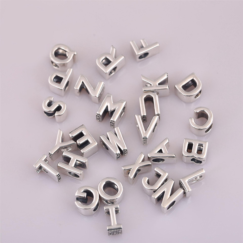 925スターリングシルバービーズ アルファベット文字 A B - Women'S Fashion From The 20S のレビューと価格