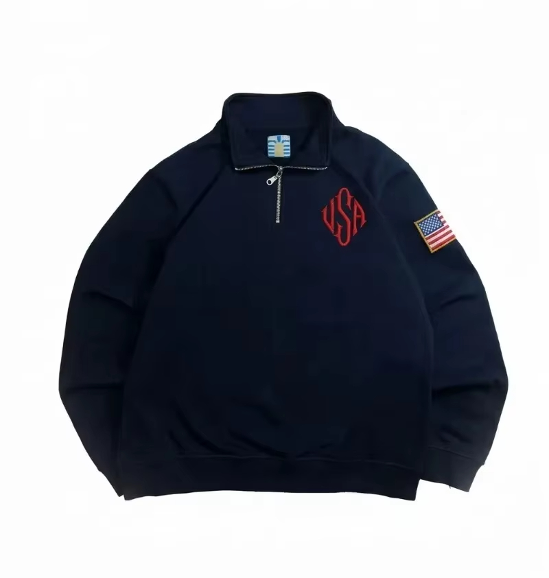 Y2K ネイビーブルー クォータージップ スウェットシャツ  - Women'S Fashion Quarter Zip のレビューと価格