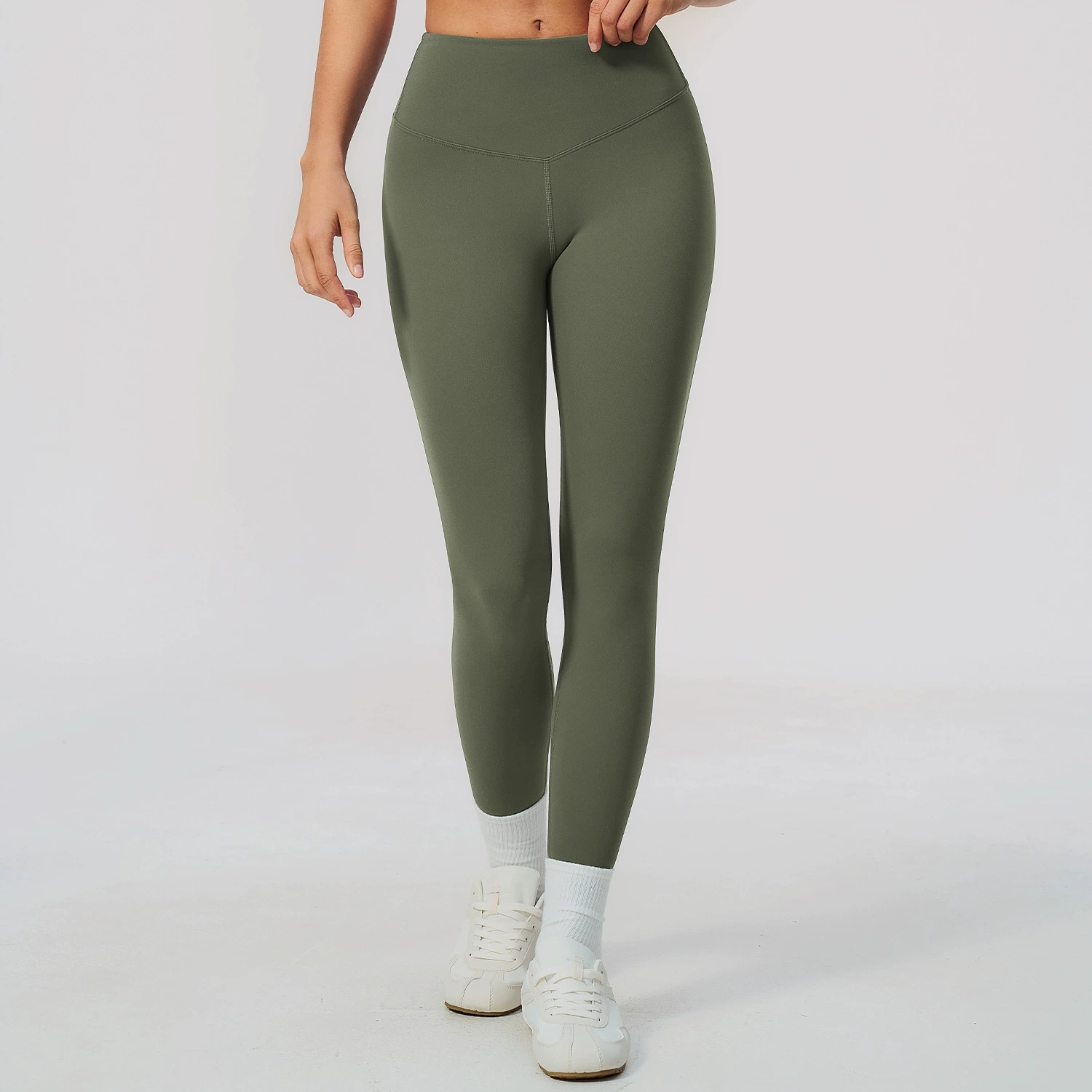 無地ヨガパンツ レディース ハイウエスト ジム フィットネス - High Waist Leggings のレビューと価格