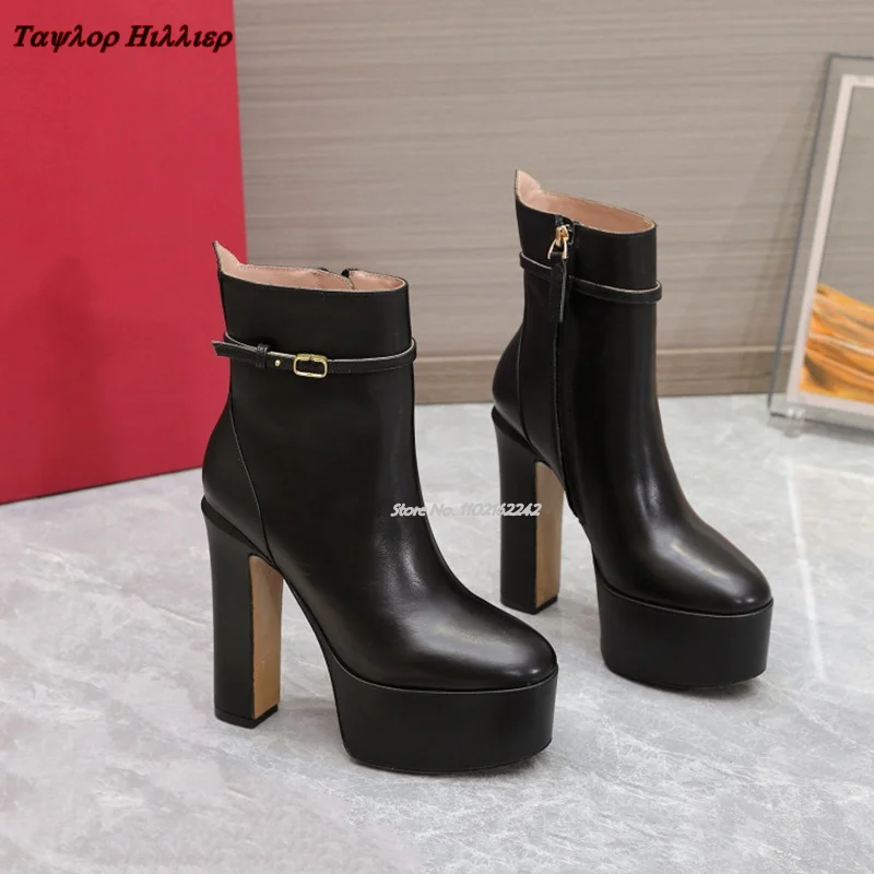 防水レディースラウンドブーツ,厚手のヒールとジッパー付きのラ - Women'S Fashion Rain Boots のレビューと価格