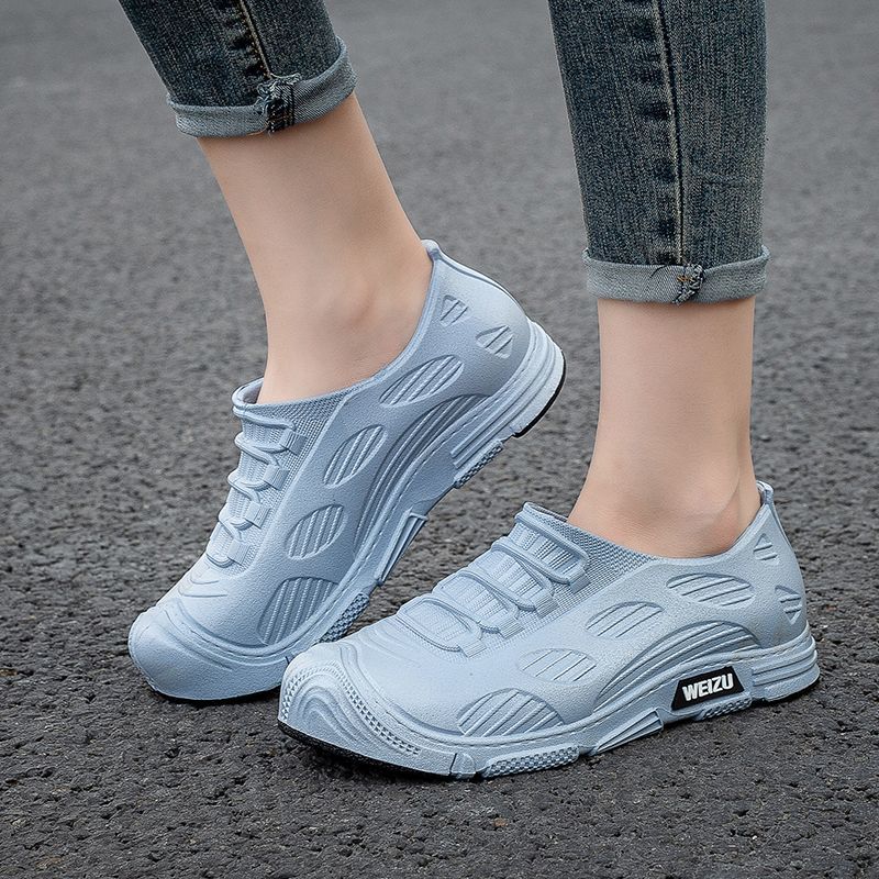 防水ゴムレインブーツ女性ローカットショート足首高厚底屋外作業 - Women'S Fashion Rain Boots のレビューと価格