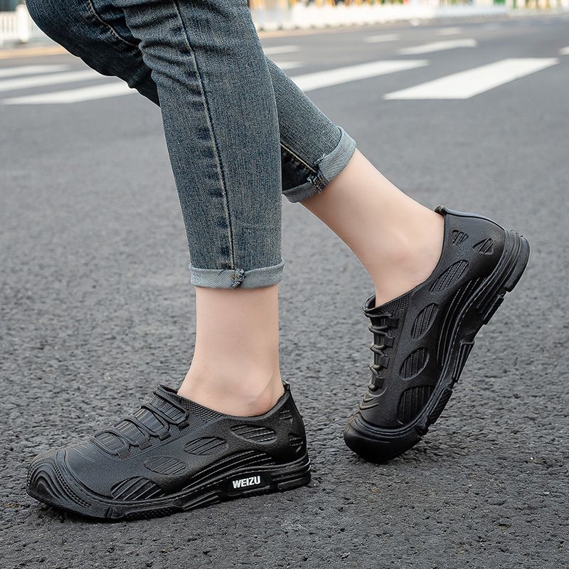 防水ゴムレインブーツ女性ローカットショート足首高厚底屋外作業 - Women'S Fashion Rain Boots のレビューと価格