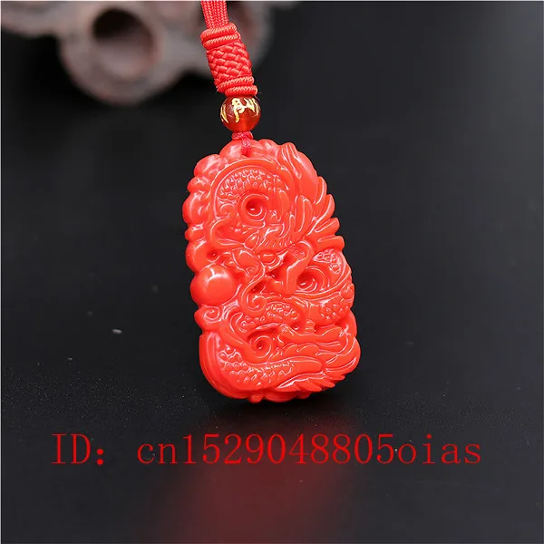 男性と女性のための天然の赤い翡翠石のペンダント,中国の翡翠石 - Women Fashion Necklace のレビューと価格