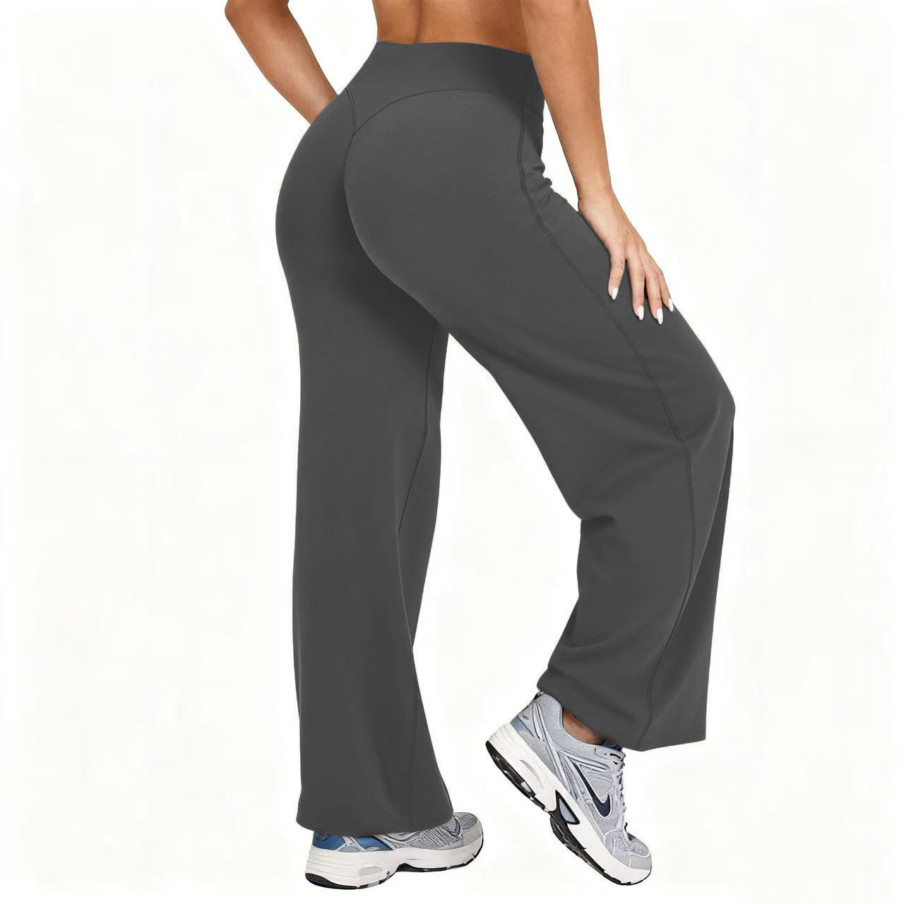 女性用プラスサイズヨガワイドレッグパンツ ハイウエストストレ - High Waist Leggings のレビューと価格