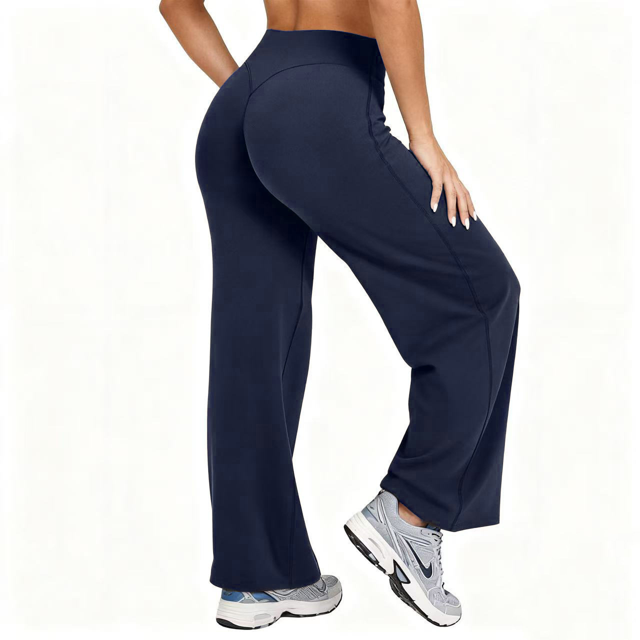 女性用プラスサイズヨガワイドレッグパンツ ハイウエストストレ - High Waist Leggings のレビューと価格