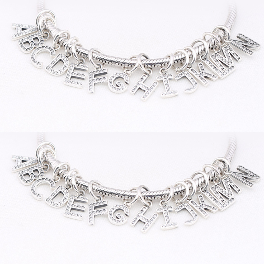 925スターリングシルバービーズ アルファベット文字 A B - Women'S Fashion From The 20S のレビューと価格