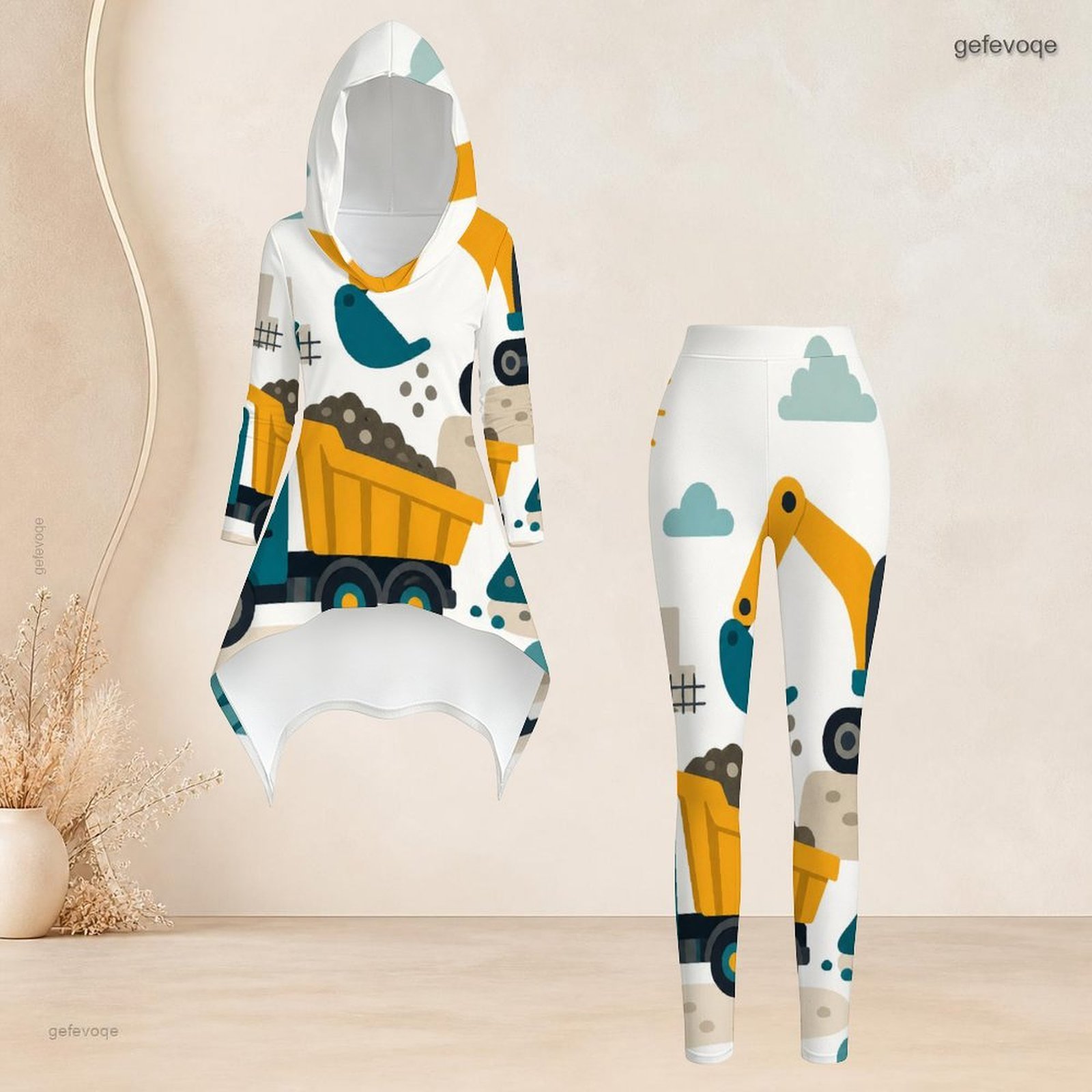 ファッションレディースカジュアル2ピースセット、フード付き長 - High Waist Leggings のレビューと価格