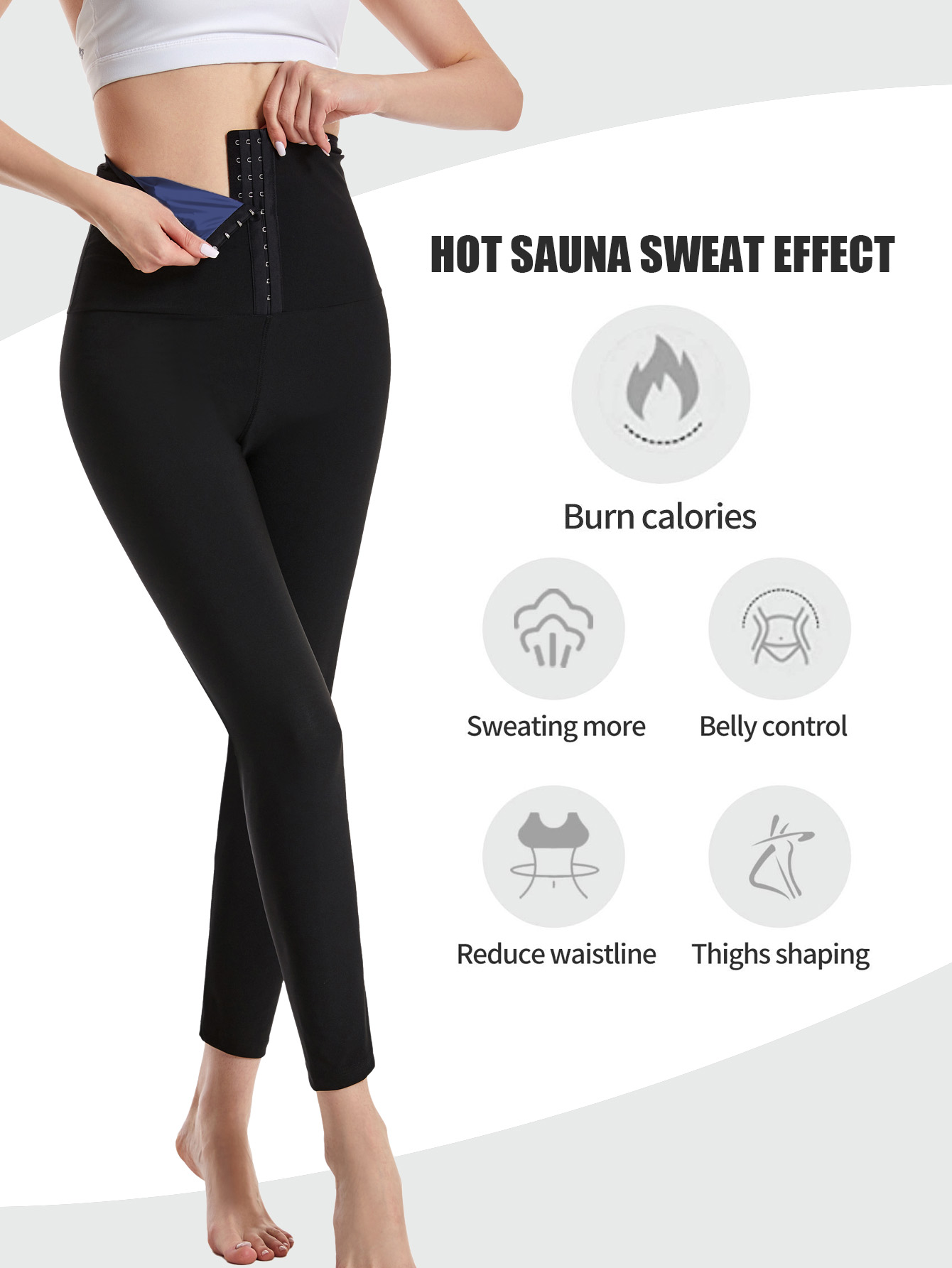 女性用サウナスウェットパンツ ハイウエスト ワークアウトレギ - High Waist Leggings のレビューと価格