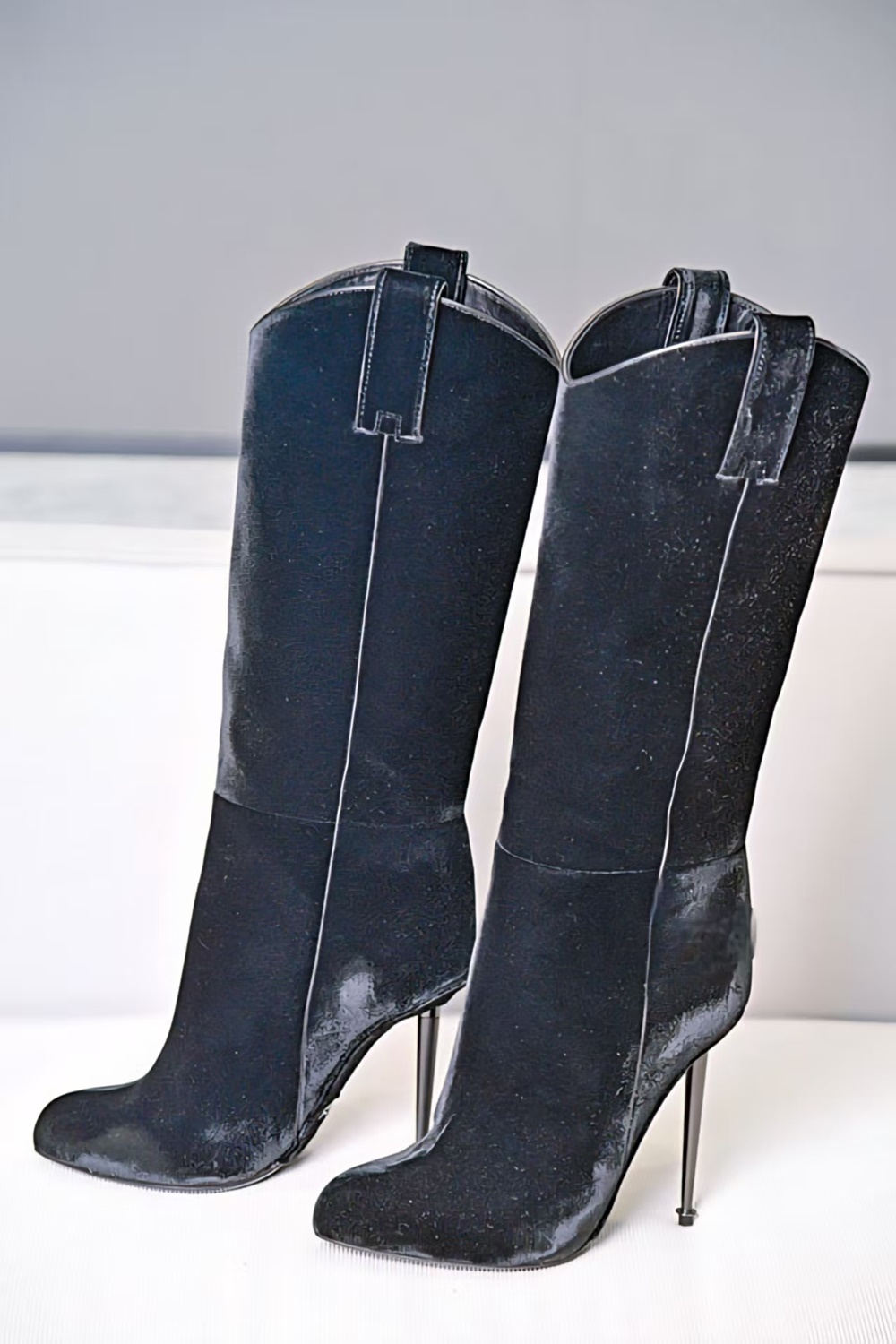 ファッション女性用ブラックベルベットニーハイブーツ、柔らかな - Women'S Fashion Edgy のレビューと価格