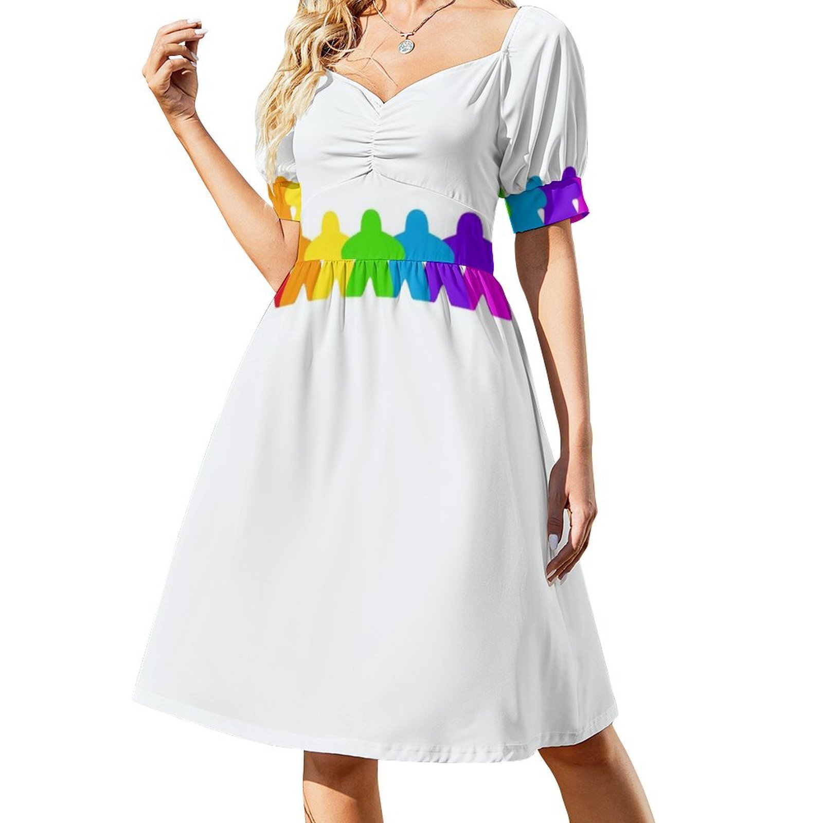 すべての色のミープルズ-ゲイマー プライド レインボー フロ - Smocked Dress Women のレビューと価格