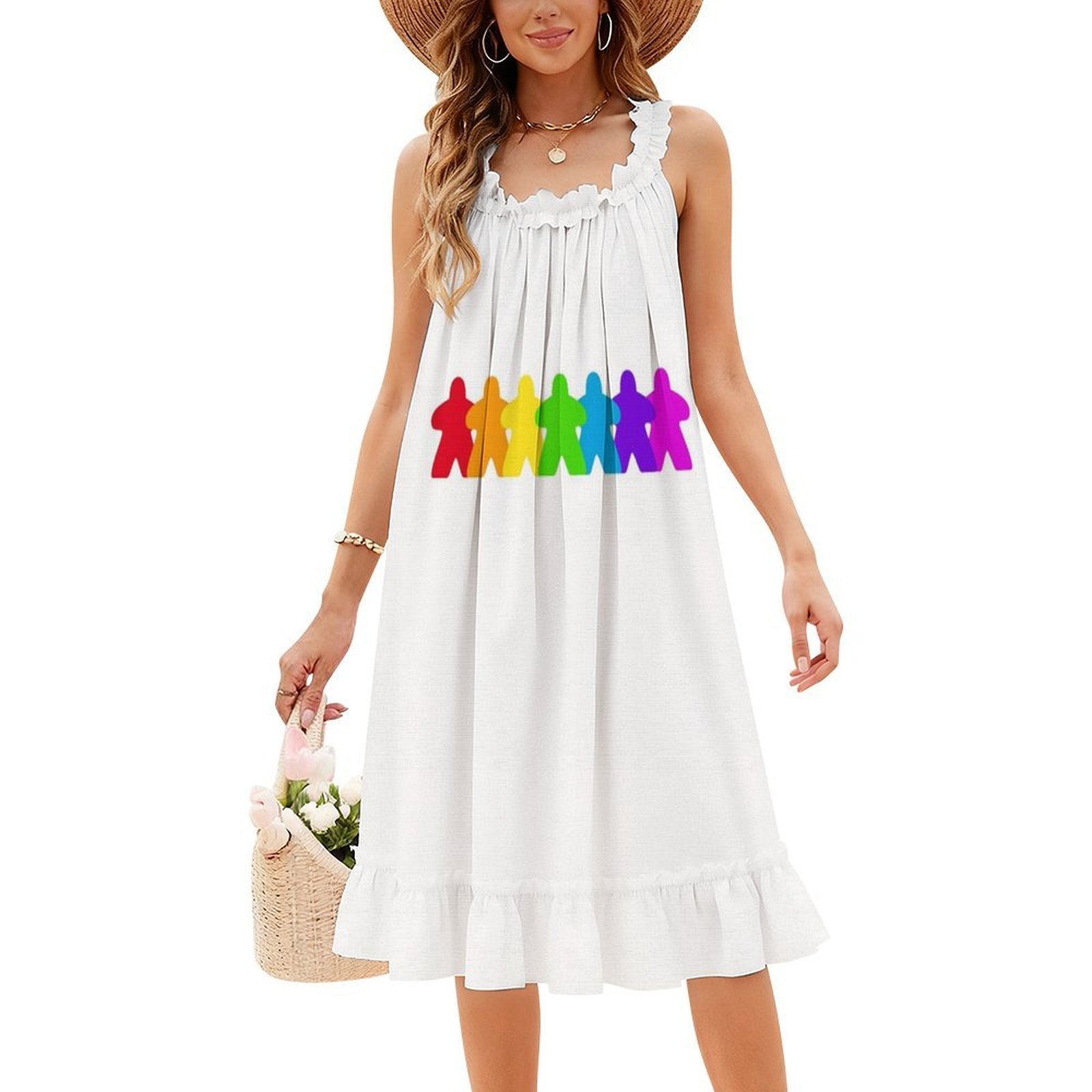 すべての色のミープルズ-ゲイマー プライド レインボー フロ - Smocked Dress Women のレビューと価格