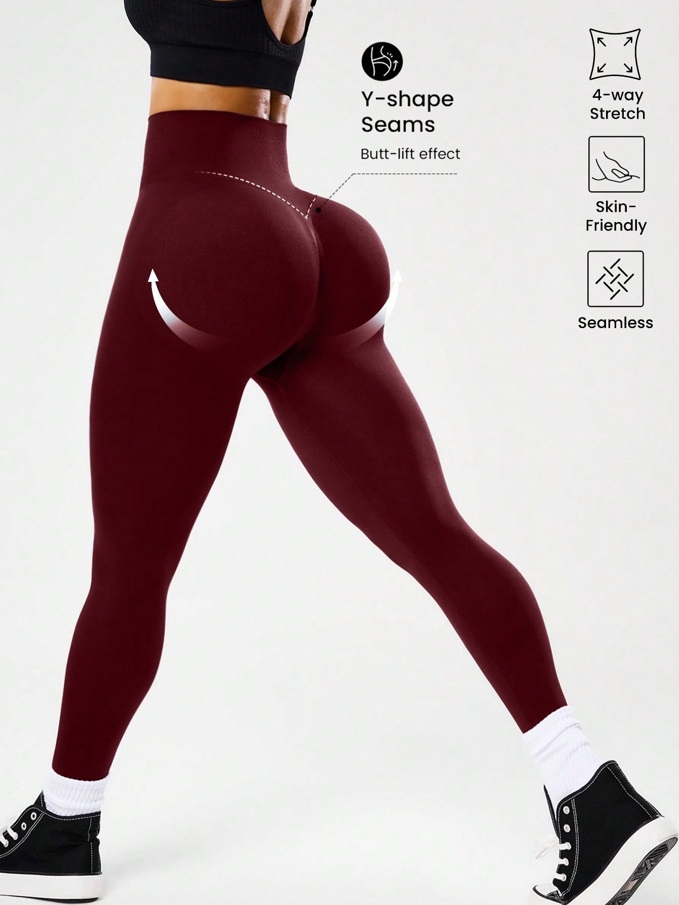 女性用ハイウエストシームレスヨガレギンス、4方向ストレッチ素 - High Waist Leggings のレビューと価格