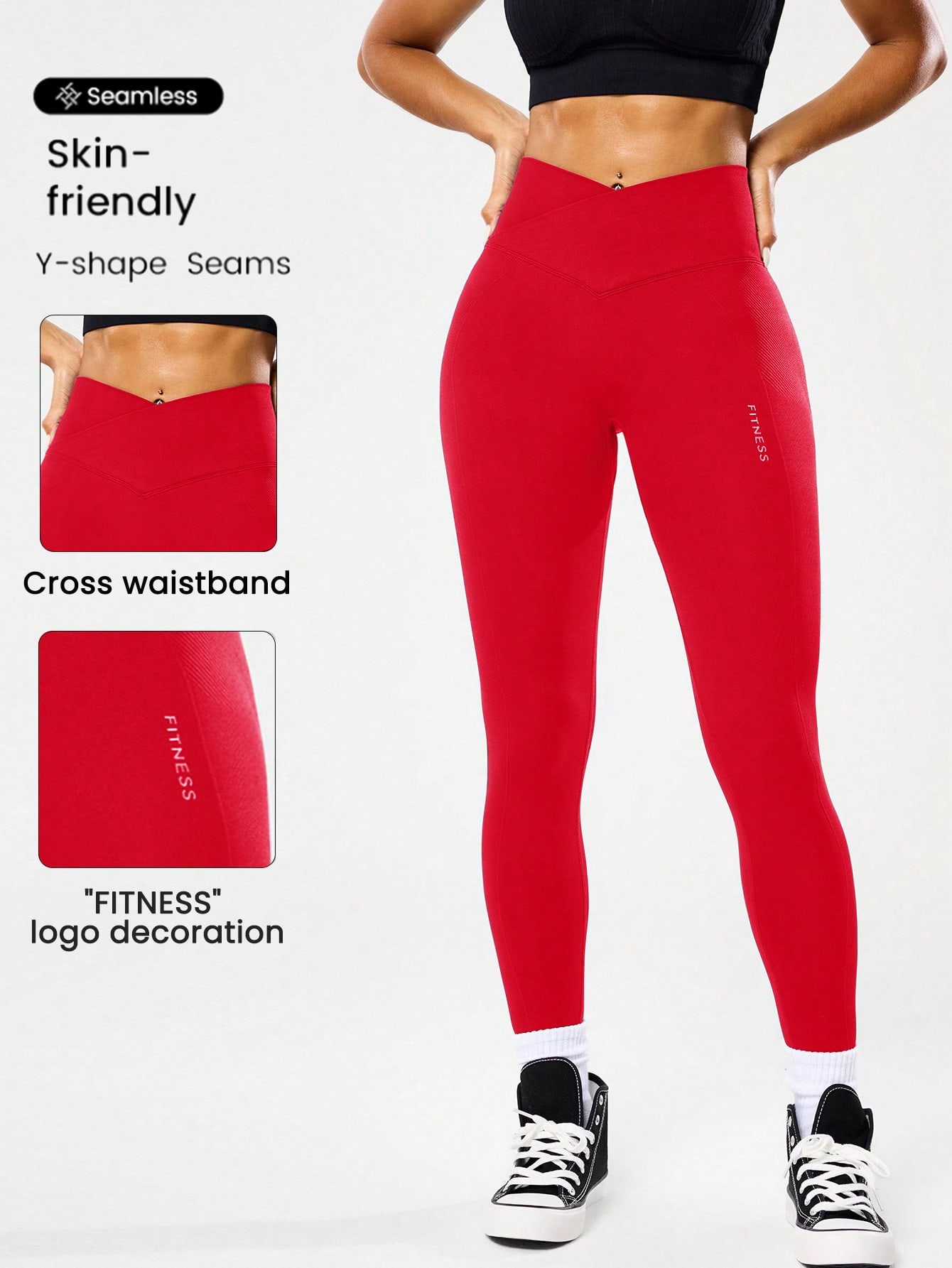 女性用ハイウエストシームレスヨガレギンス、4方向ストレッチ素 - High Waist Leggings のレビューと価格
