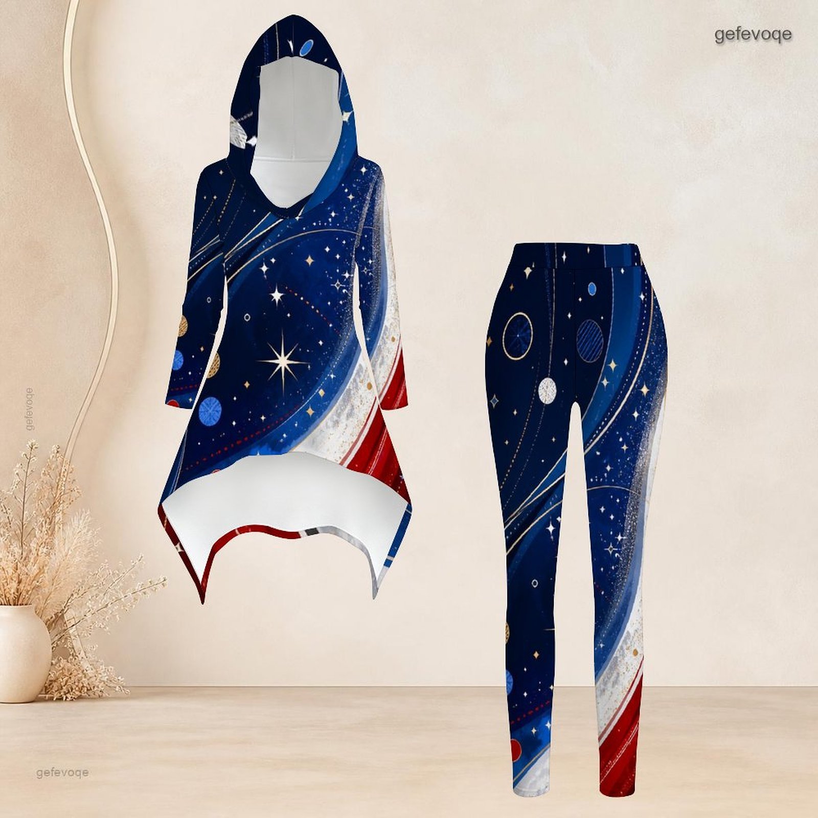 ファッションレディースカジュアル2ピースセット、フード付き長 - High Waist Leggings のレビューと価格