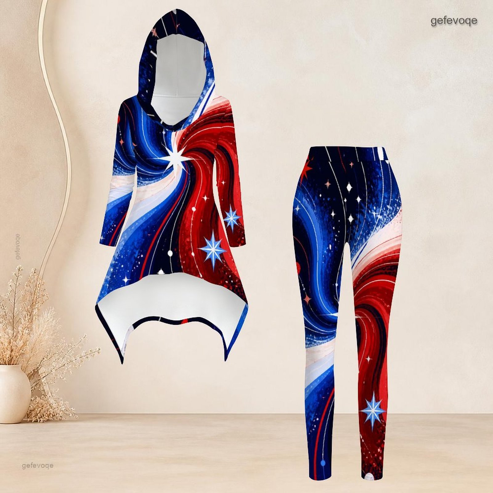 ファッションレディースカジュアル2ピースセット、フード付き長 - High Waist Leggings のレビューと価格