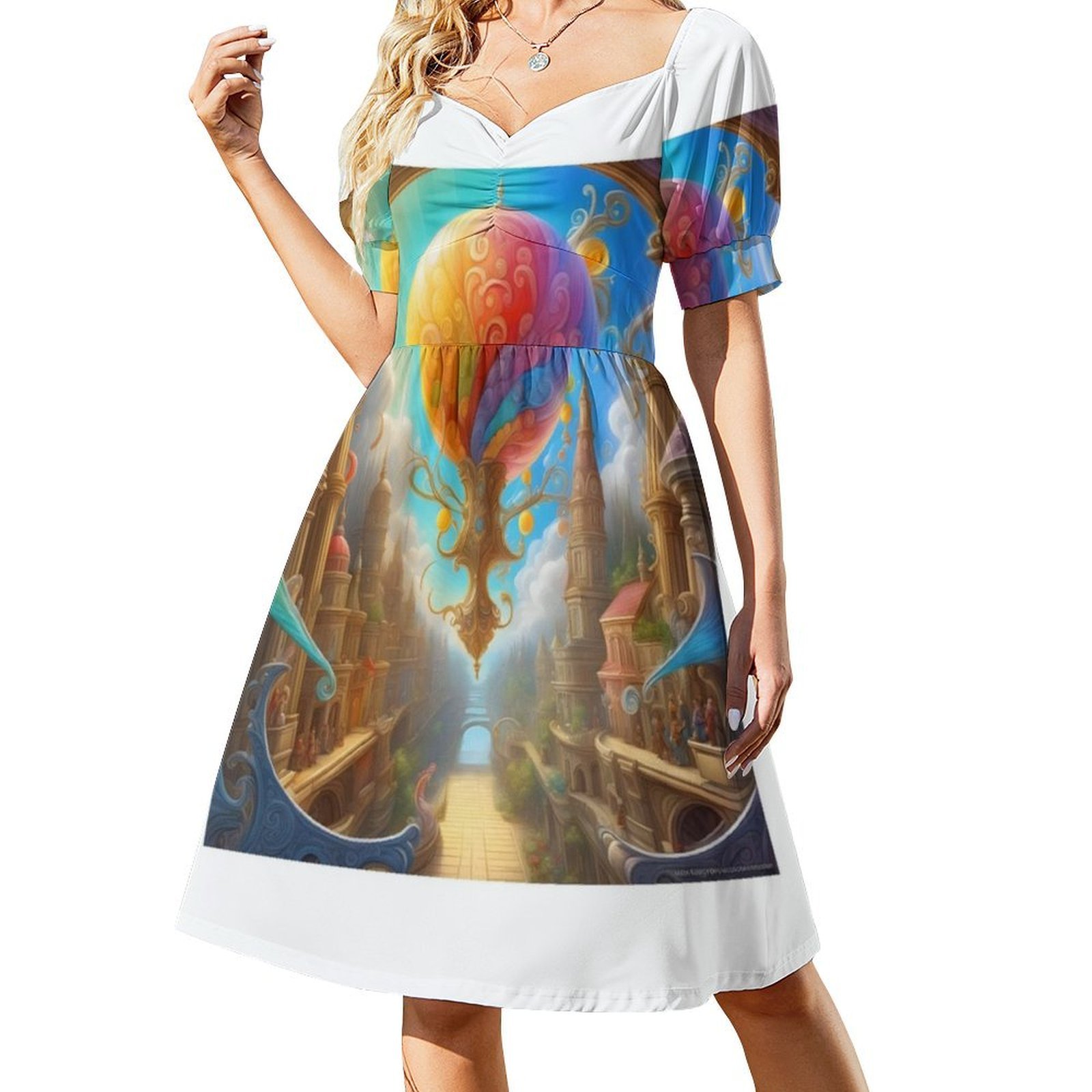 希望の絵画 花柄スモックドレス 女性用 春夏 カジュアルドレ - Smocked Dress Women のレビューと価格