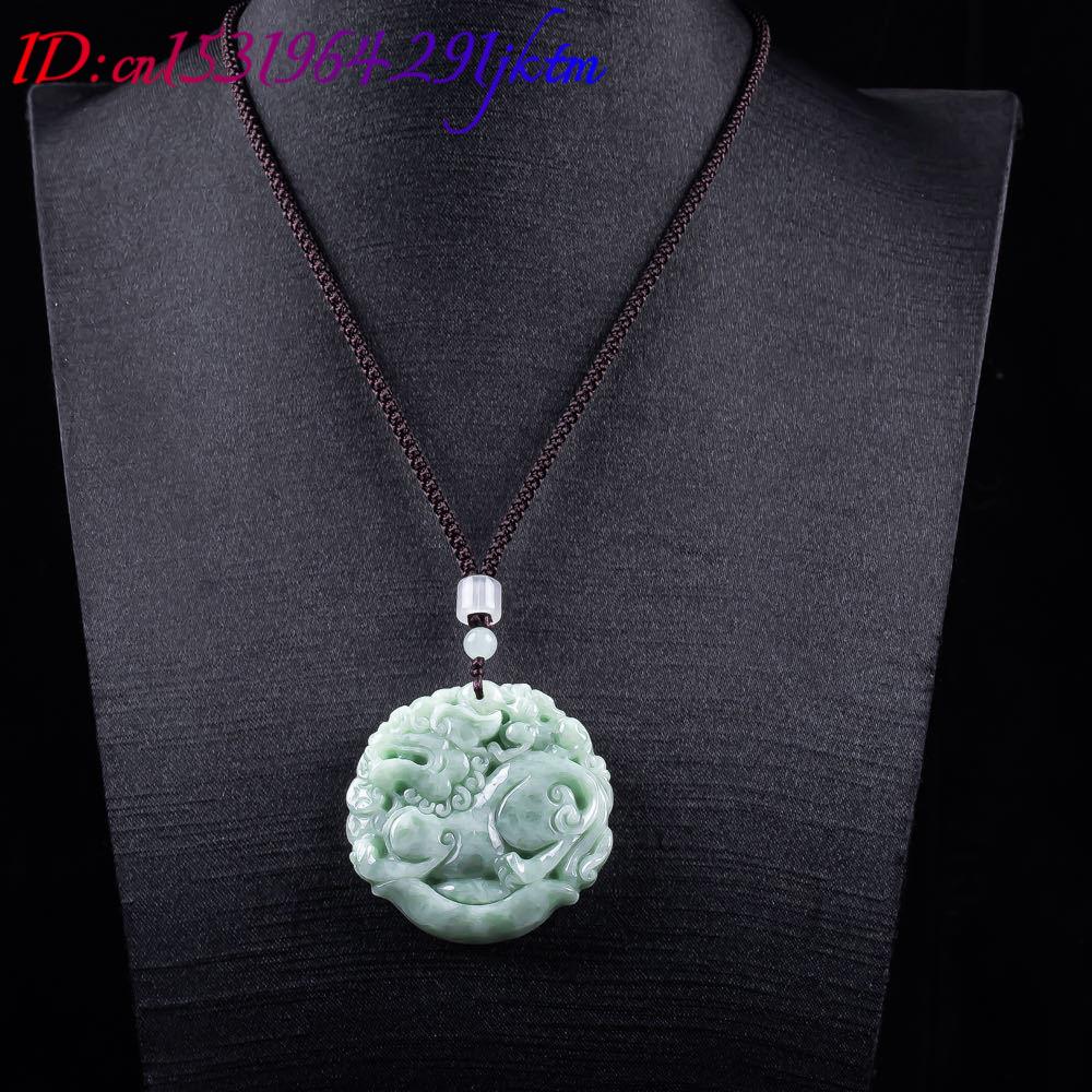 天然ミャンマー翡翠貔貅ペンダントネックレス彫刻お守りファッシ - Women Fashion Necklace のレビューと価格