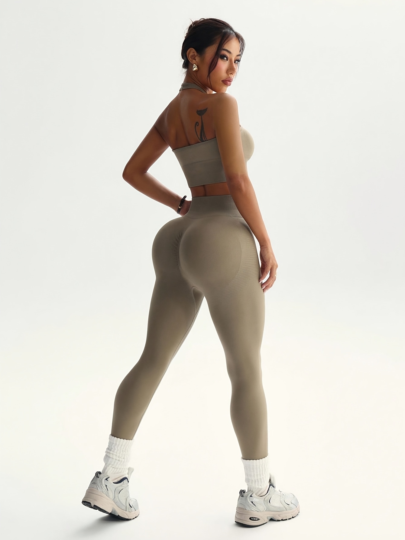 2ピースソリッドカラーファッショナブルで多用途な女性用スポー - High Waist Leggings のレビューと価格